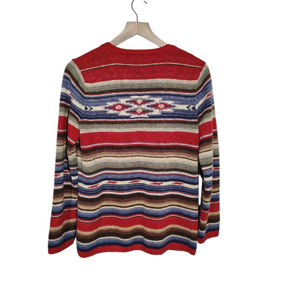 Vtg Ralph Lauren SMALL Hand Knit Sweater Cardigan Southwestern Aztec Navajo 90s - Picture 2 of 9